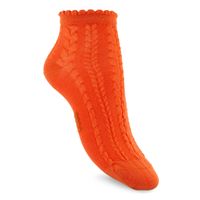 Short Cable Knit Socks (برتقالي)