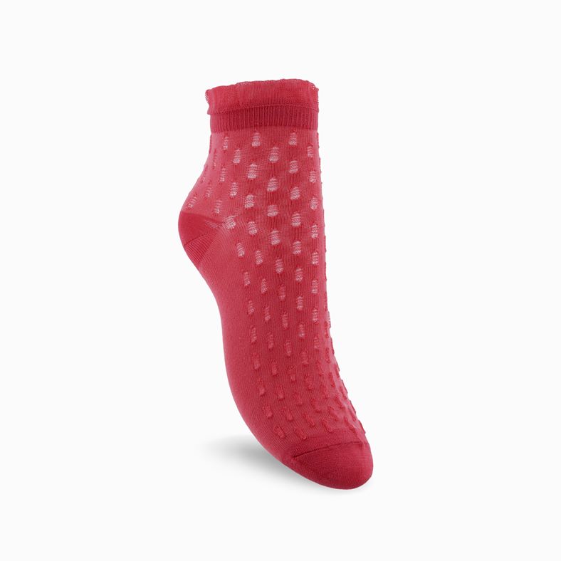 ECCO Dotted Ruffle Socks Women (أحمر)