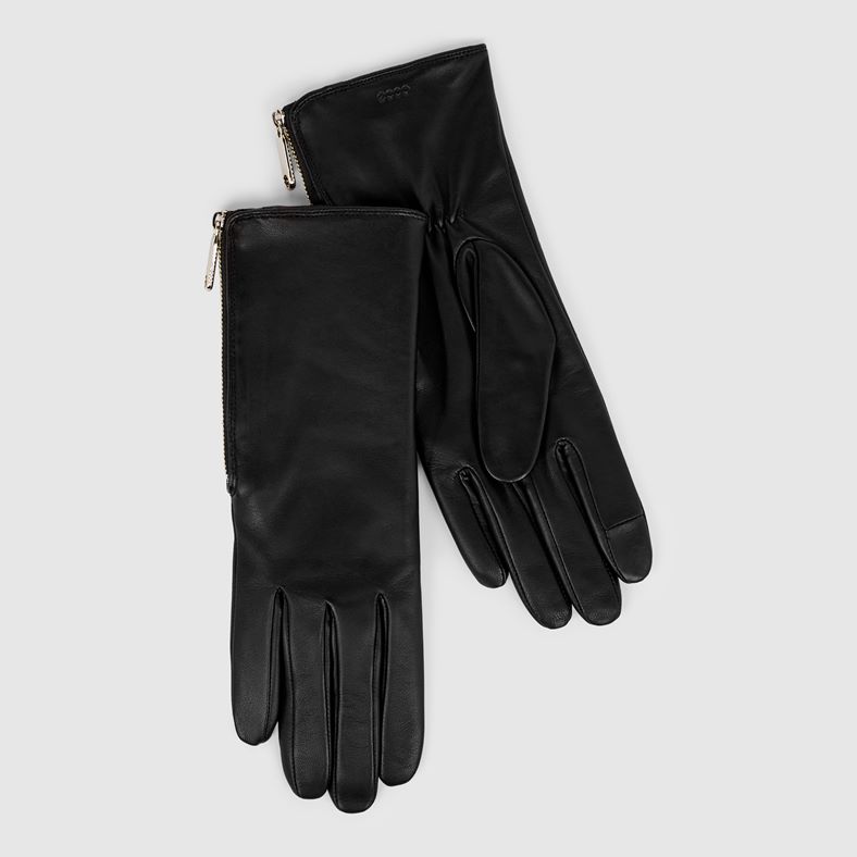 ECCO Womens Zipped Gloves (Black)