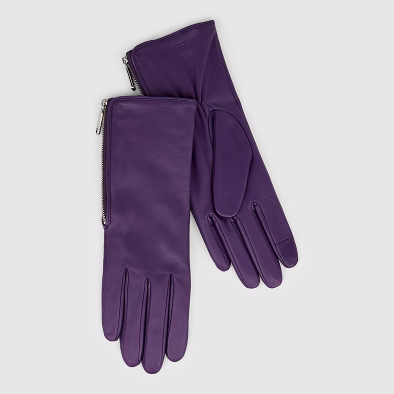 ECCO Womens Zipped Gloves (Purple)