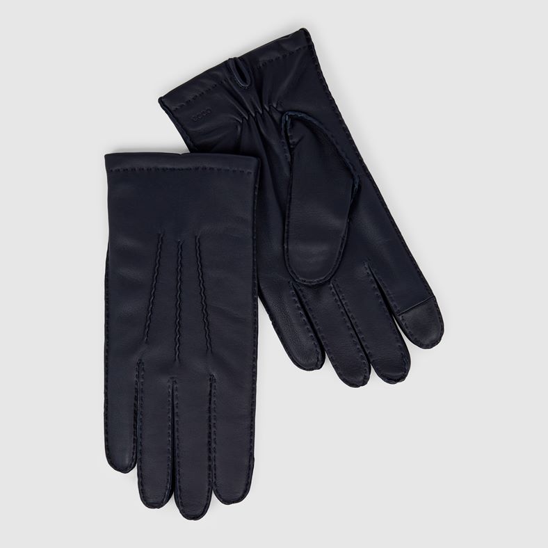 ECCO Mens Stitched Gloves (Blue)