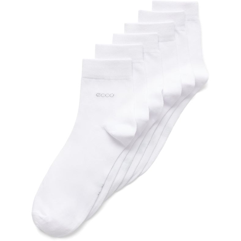 ECCO Classic Ankle Cut 3-Pack (White)