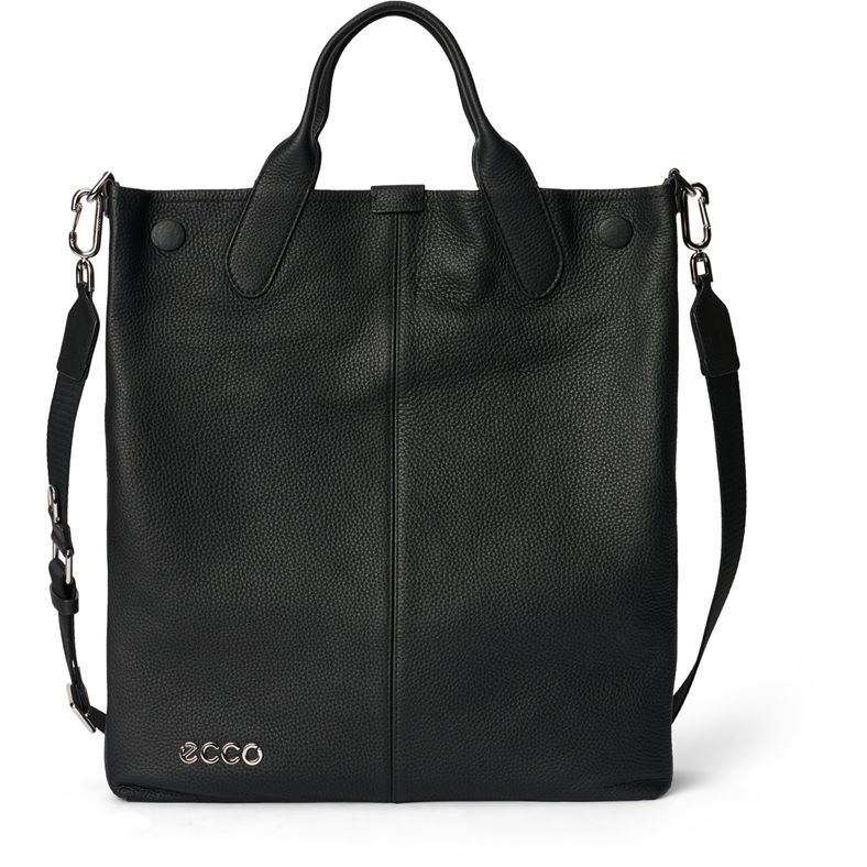 ECCO Tote Soft NS Pebbled Leather (黑色)