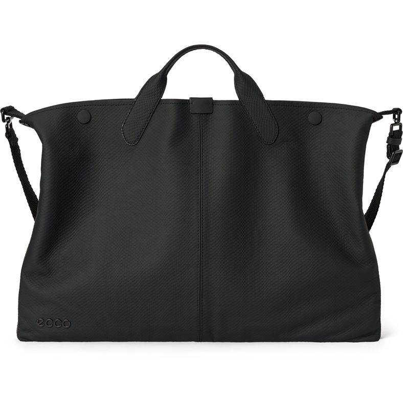 ECCO Tote Soft EW L Ripstop Leather Bag (Black)